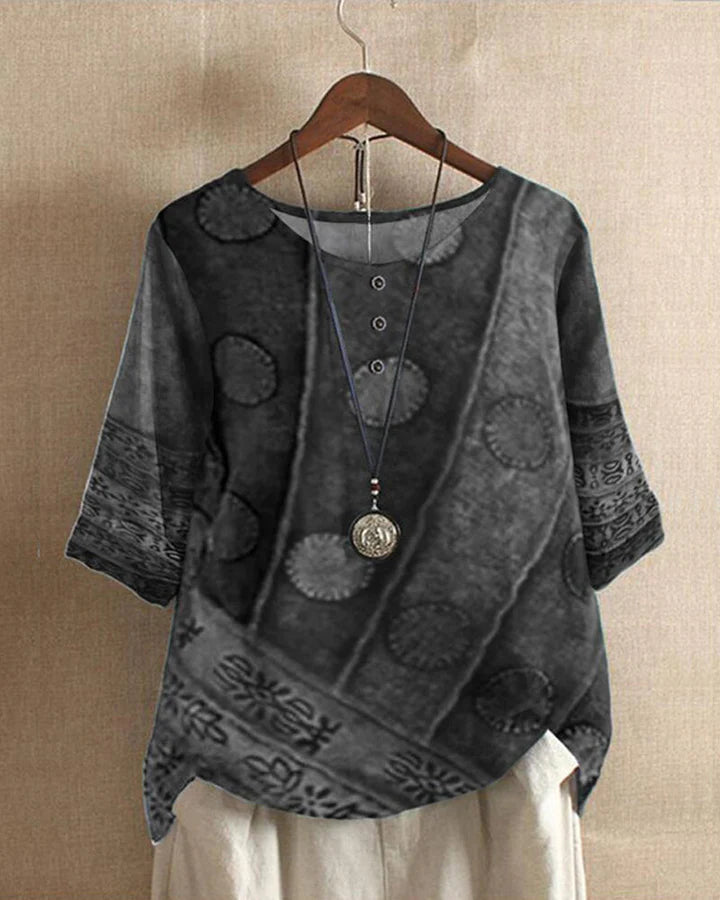 Women's Blouse Multicolour Vintage LOOSE FIT Cotton