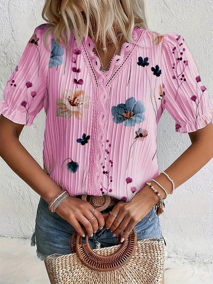 Women's Blouse V-neck Airy Casual Elegance