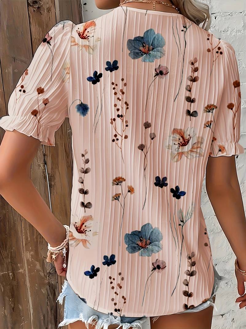 Women's Blouse V-neck Airy Casual Elegance