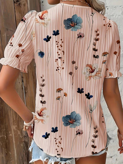 Women's Blouse V-neck Airy Casual Elegance