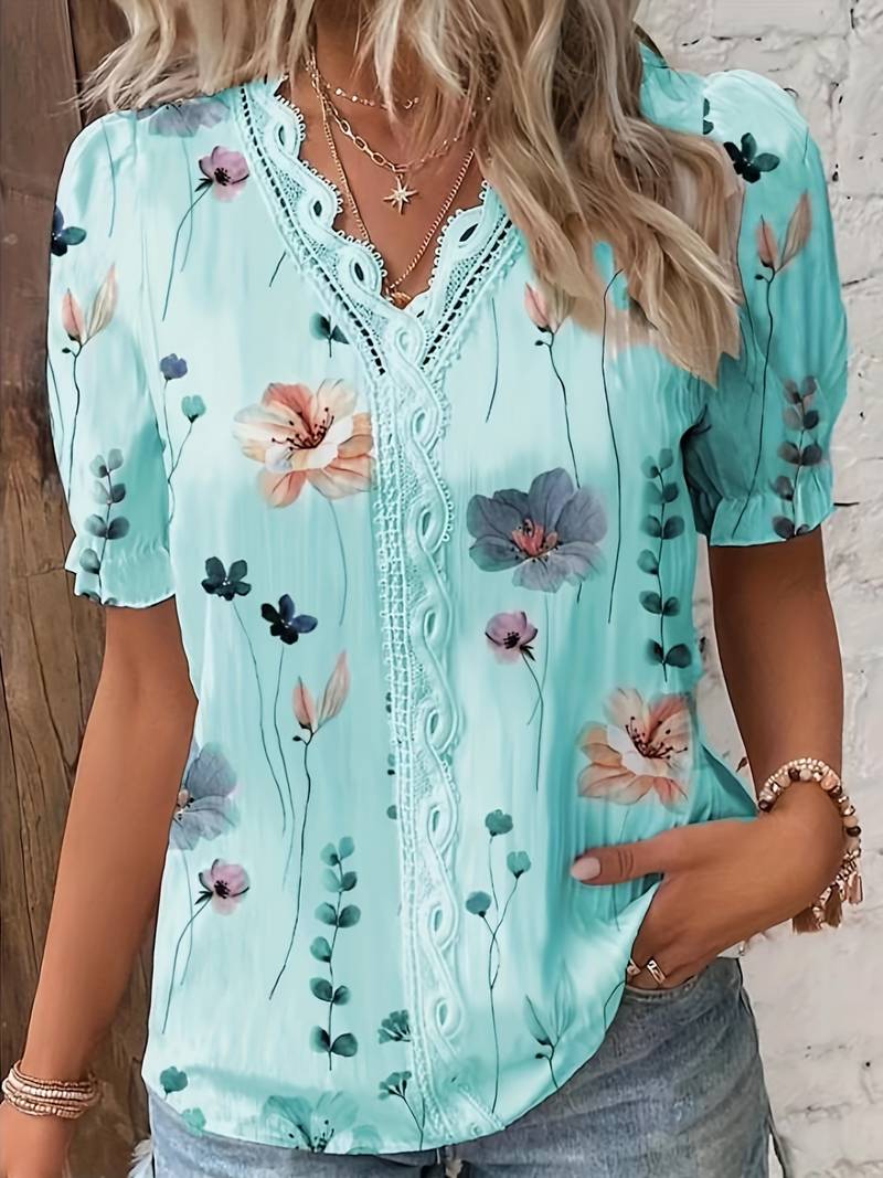 Women's Blouse V-neck Airy Casual Elegance