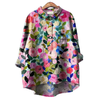 Women's Blouse With Flower Print For Summer Style