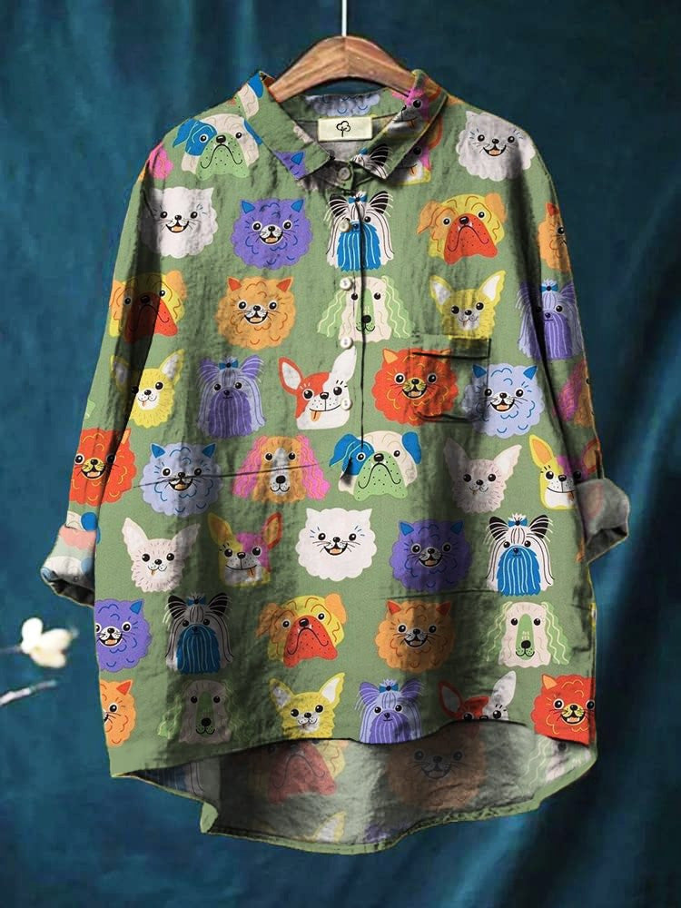 Women's Blouse With Playful Print For Casual And Semi-Formal Occasions