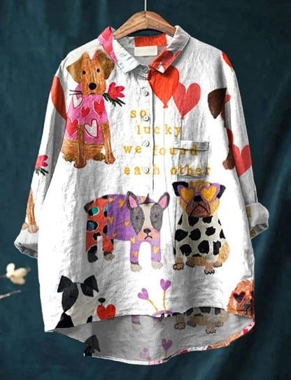 Women's Blouse With Playful Print For Casual And Semi-Formal Occasions