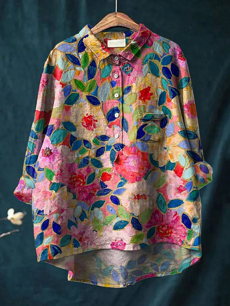 Women's Blouse With Playful Print For Casual And Semi-Formal Occasions