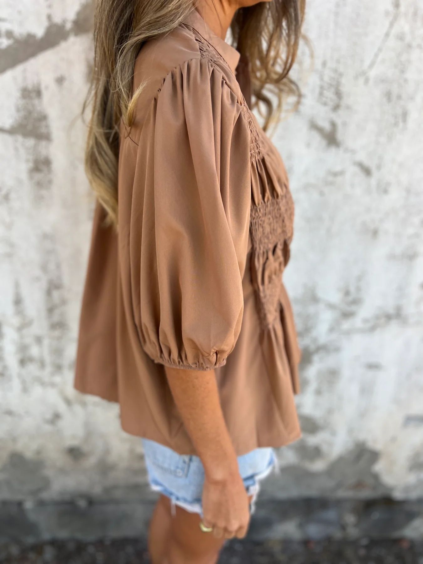 Women's Blouse With Plissé Design and Relaxed Fit