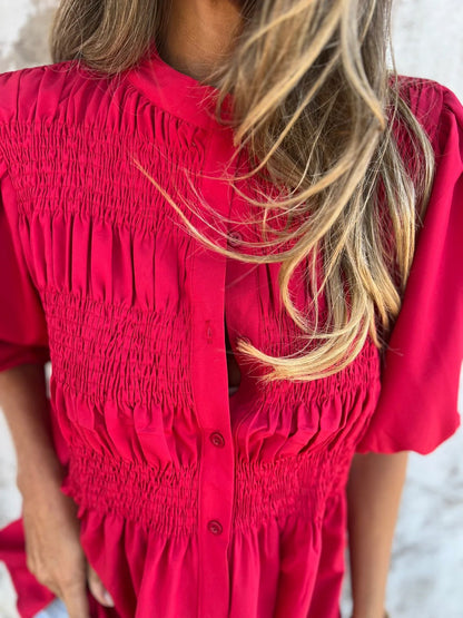 Women's Blouse With Plissé Design and Relaxed Fit