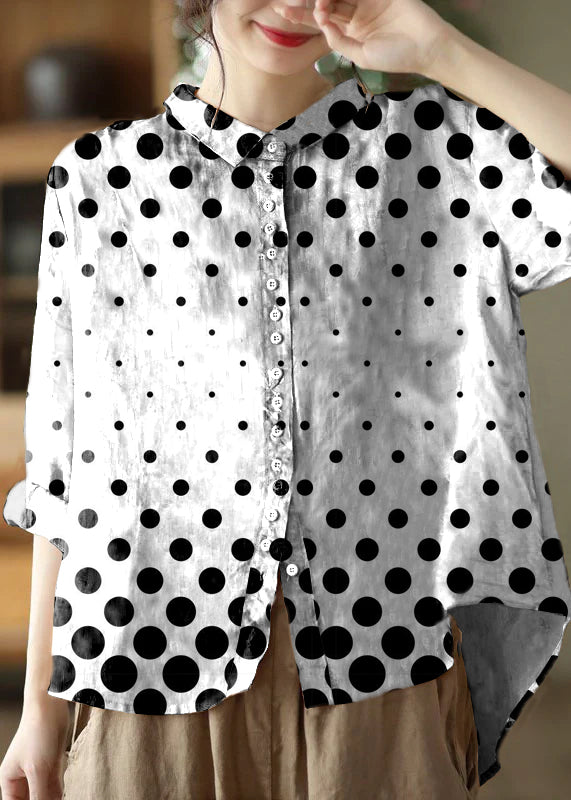 Women's Blouse with Peter Pan Collar and Long Sleeves