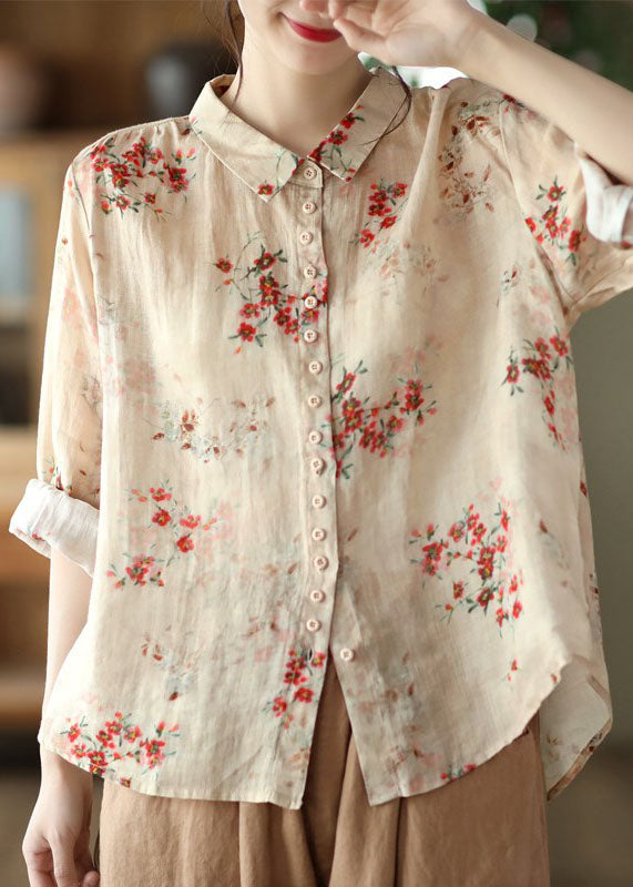Women's Blouse with Peter Pan Collar and Long Sleeves