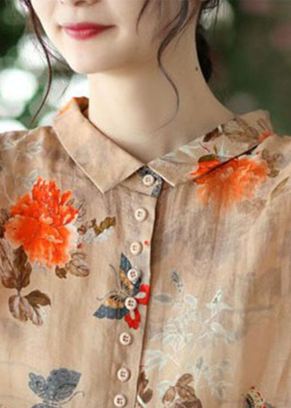 Women's Blouse with Peter Pan Collar and Long Sleeves