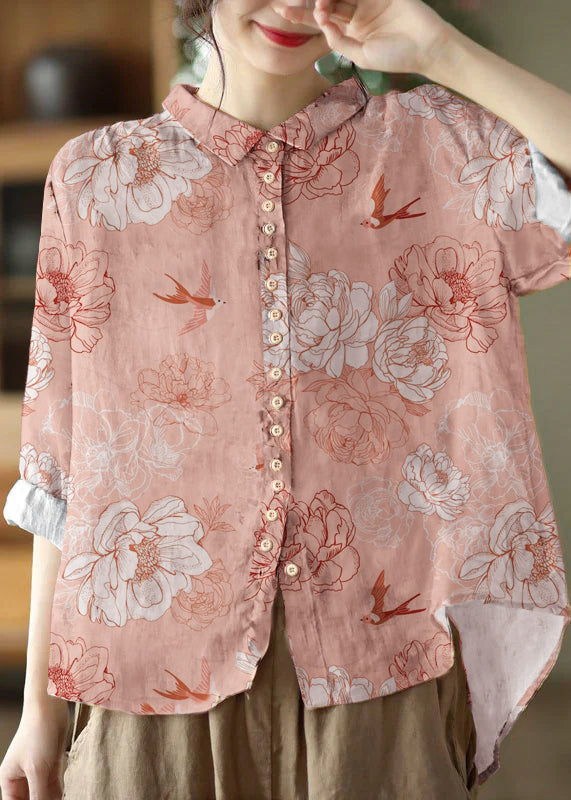 Women's Blouse with Peter Pan Collar and Long Sleeves