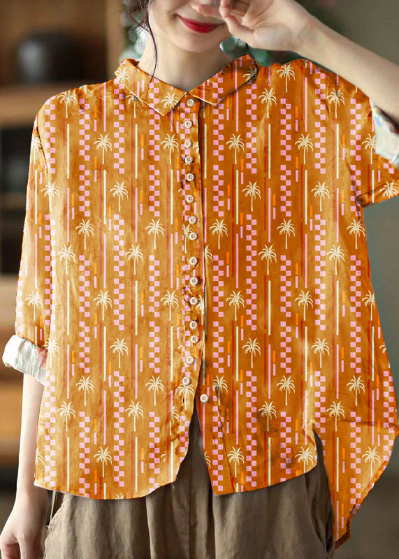 Women's Blouse with Peter Pan Collar and Long Sleeves