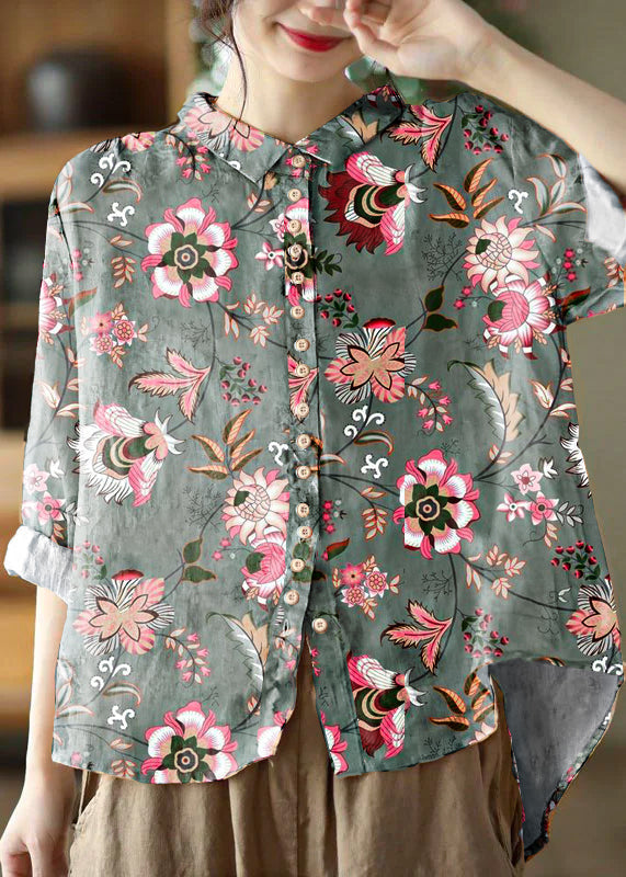 Women's Blouse with Peter Pan Collar and Long Sleeves