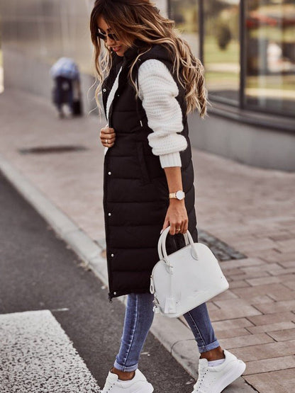 Women's Bodywarmer Long Quilted Vest for Comfortable Layering Look