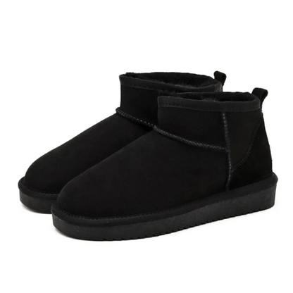 Women's Boots Half-High Faux Leather Fleece Lining for Comfortable Winter Look