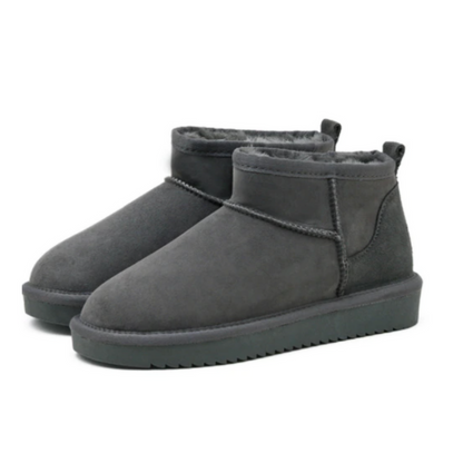 Women's Boots Half-High Faux Leather Fleece Lining for Comfortable Winter Look