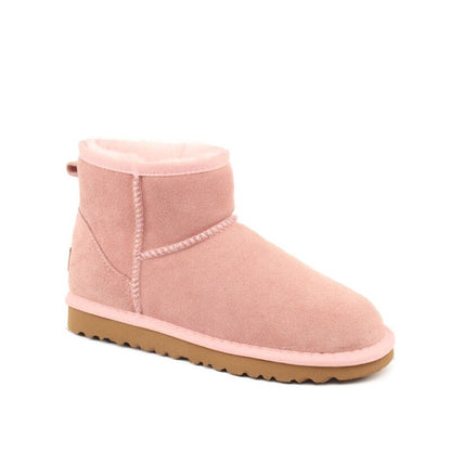 Women's Boots Half-High Faux Leather Fleece Lining for Comfortable Winter Look