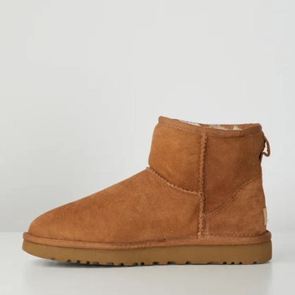 Women's Boots Half-High Faux Leather Fleece Lining for Comfortable Winter Look