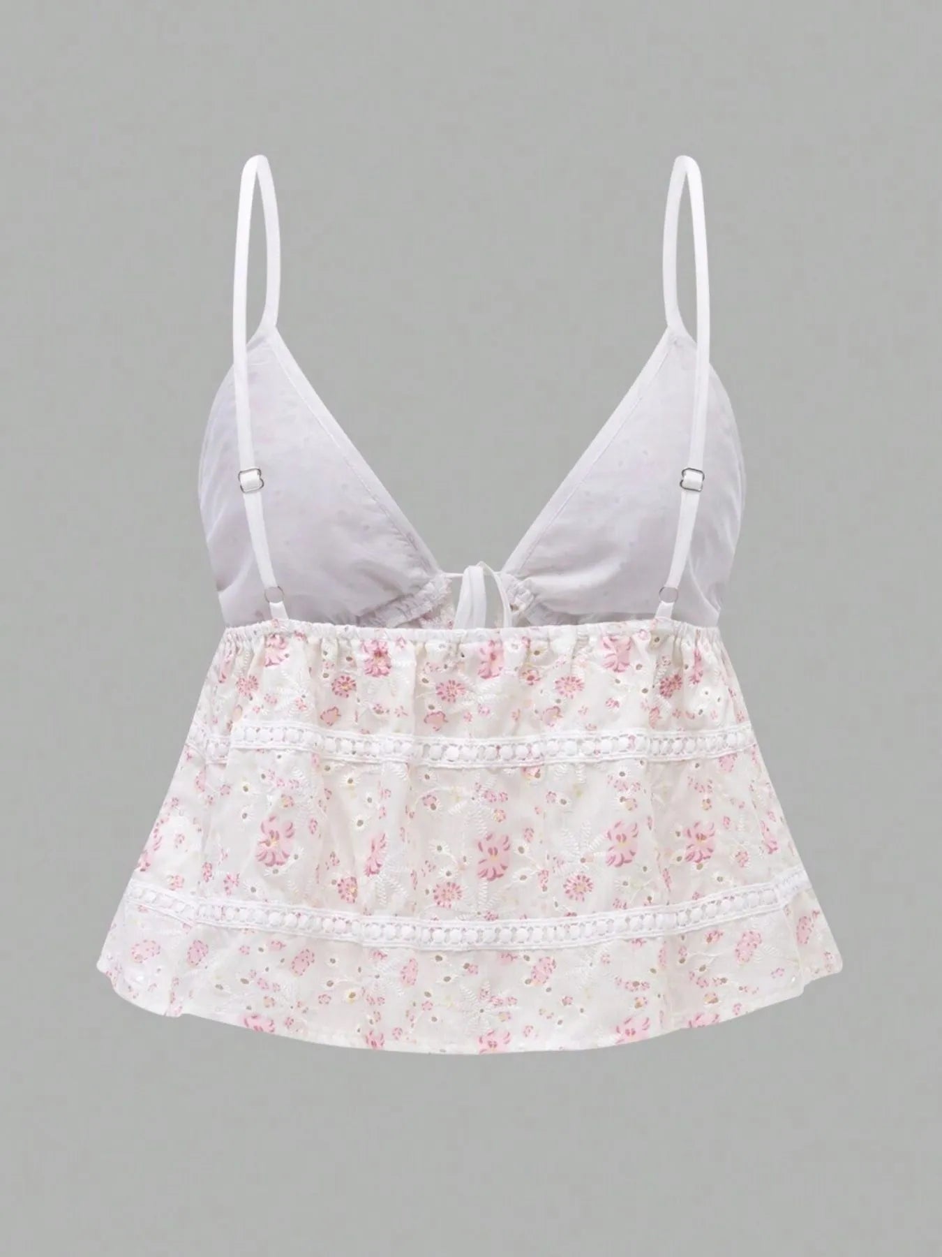 Women's Cami Top with Floral Print and Bow