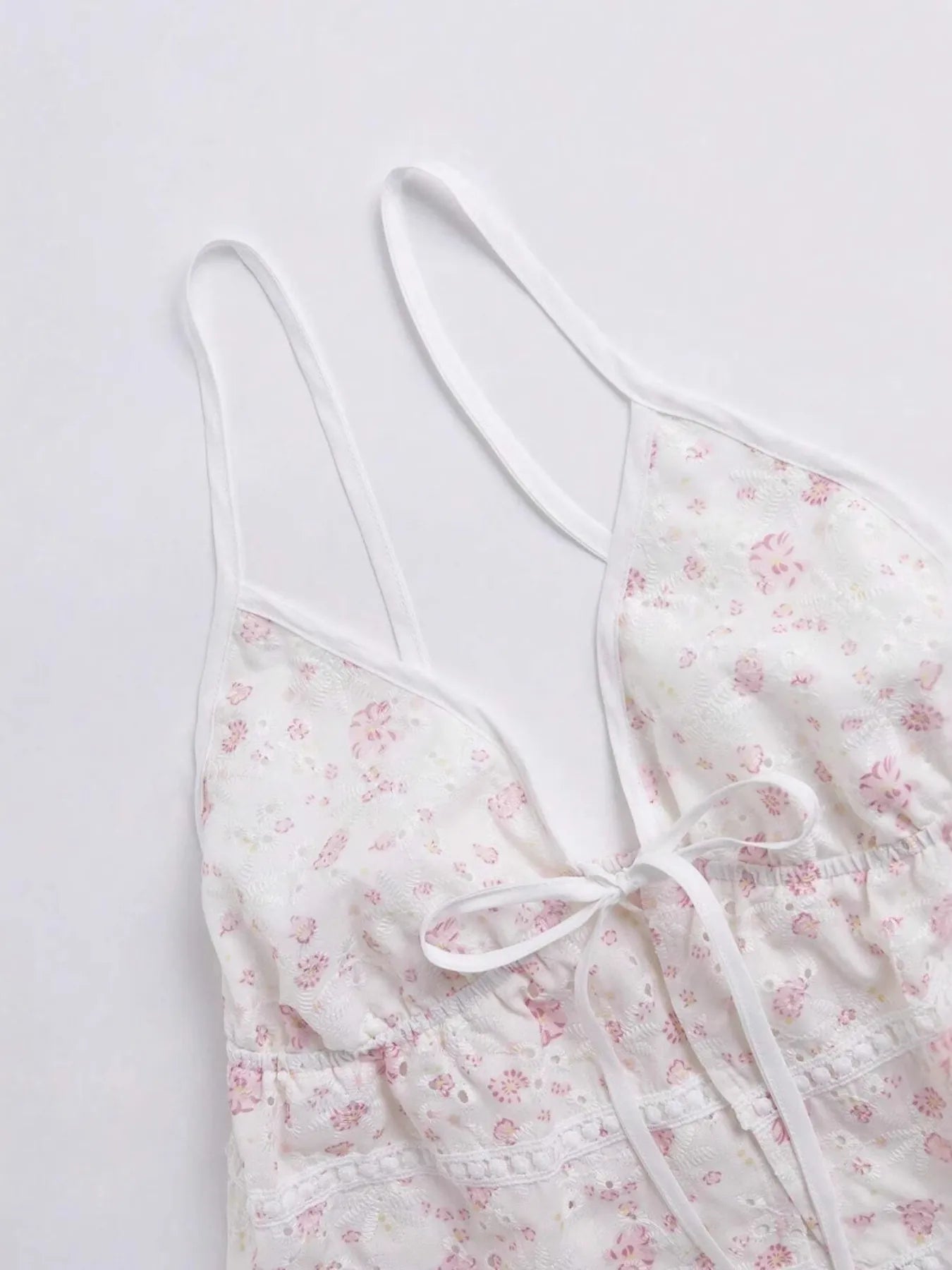 Women's Cami Top with Floral Print and Bow