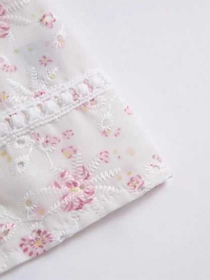 Women's Cami Top with Floral Print and Bow