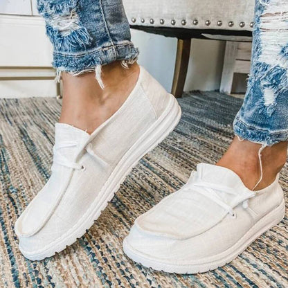 Women's Canvas Lace-Up Loafers