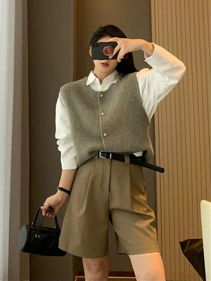 Women's Cardigan Classic With Buttons Cotton Blend