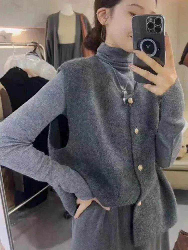 Women's Cardigan Classic With Buttons Cotton Blend
