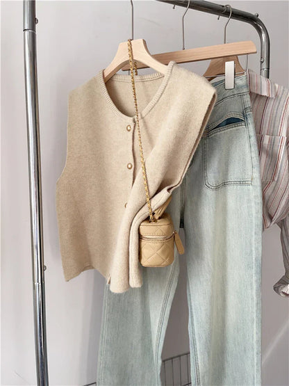 Women's Cardigan Classic With Buttons Cotton Blend