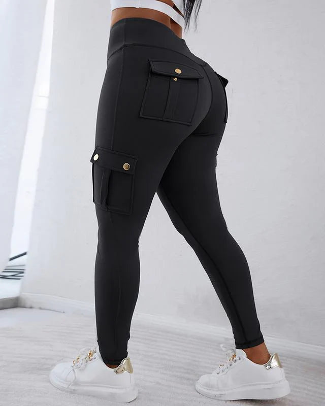 Women's Cargo Trousers High Waist Casual Slim Fit