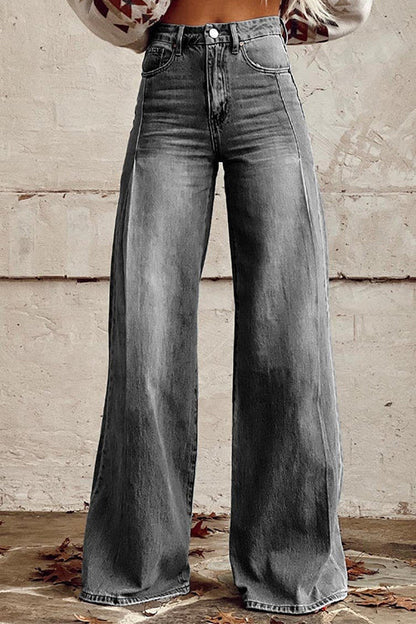 Women's Casual Denim Pants with Wide Legs