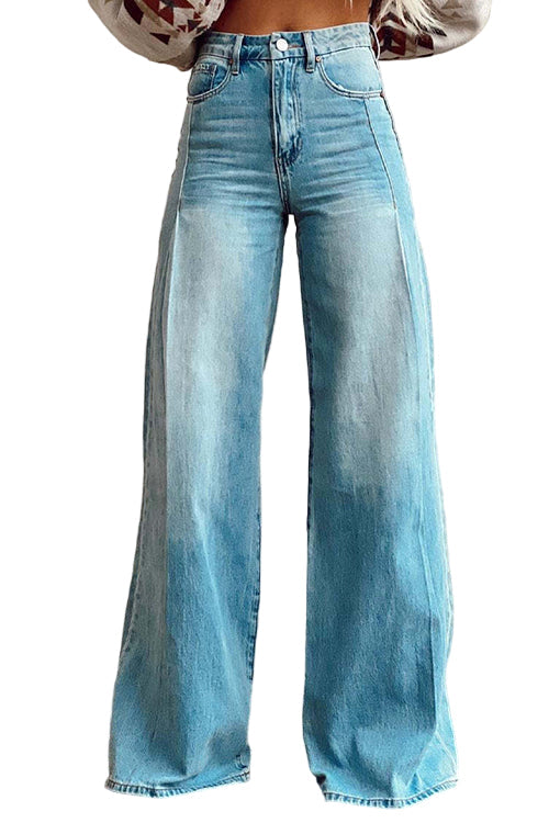 Women's Casual Denim Pants with Wide Legs