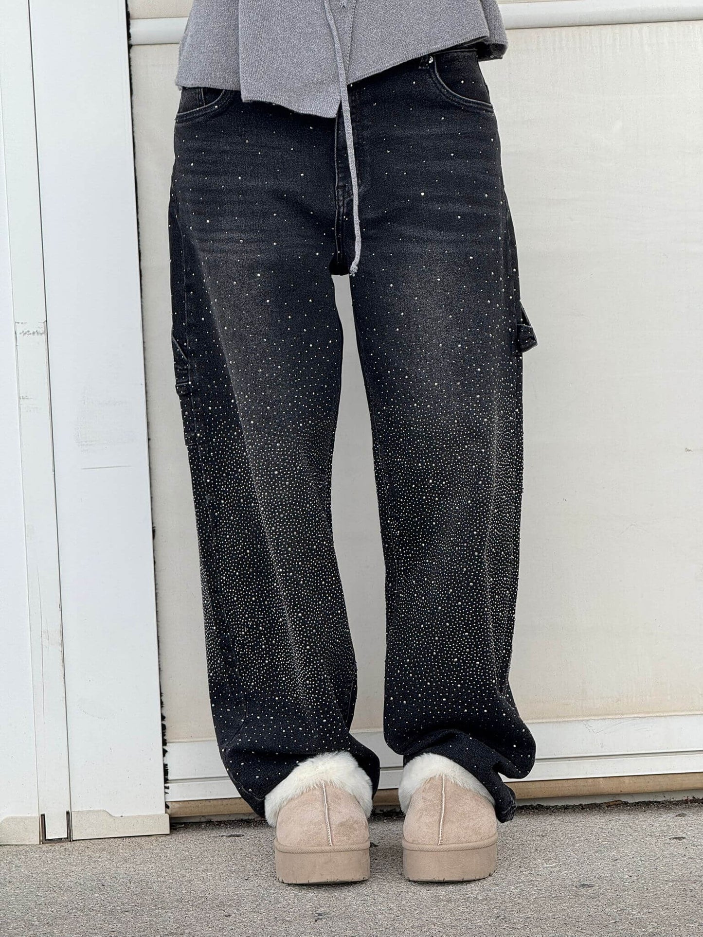Women's Casual Jeans With Diamond Details
