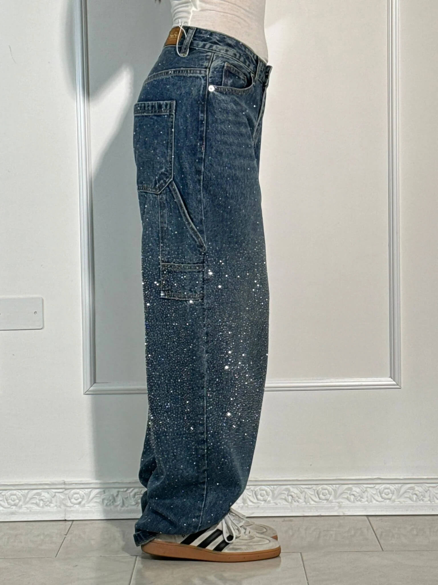 Women's Casual Jeans With Diamond Details
