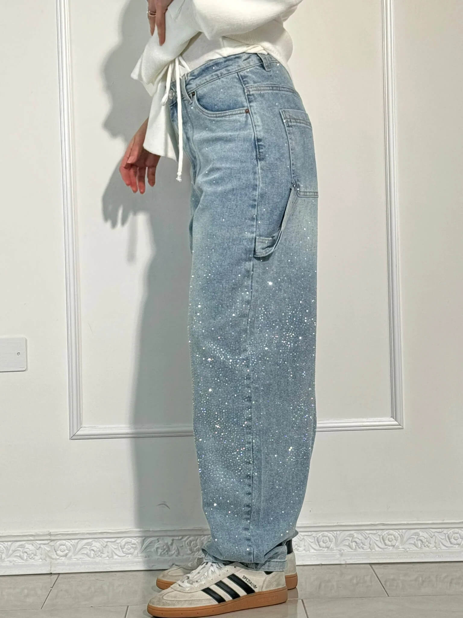Women's Casual Jeans With Diamond Details
