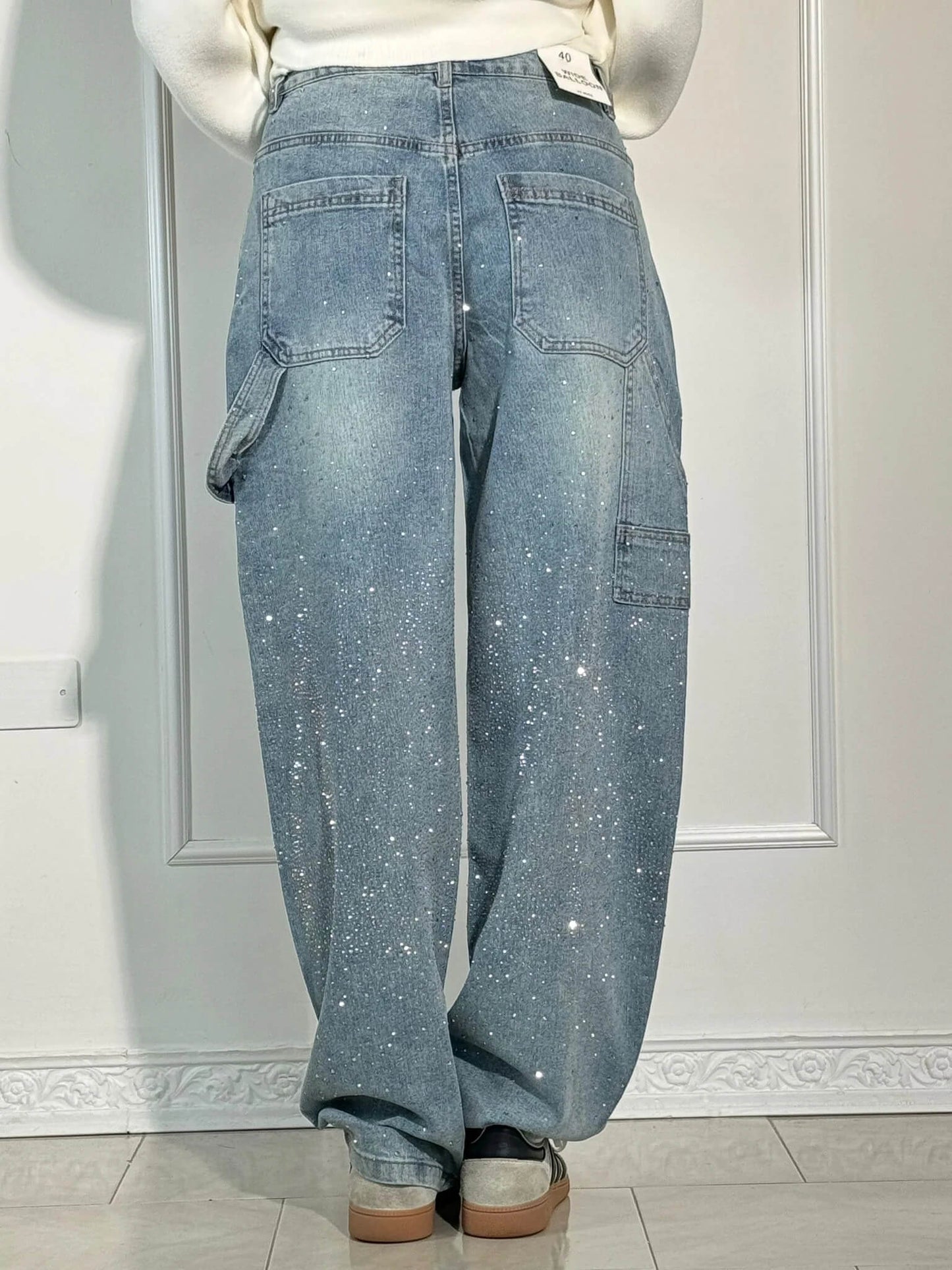 Women's Casual Jeans With Diamond Details