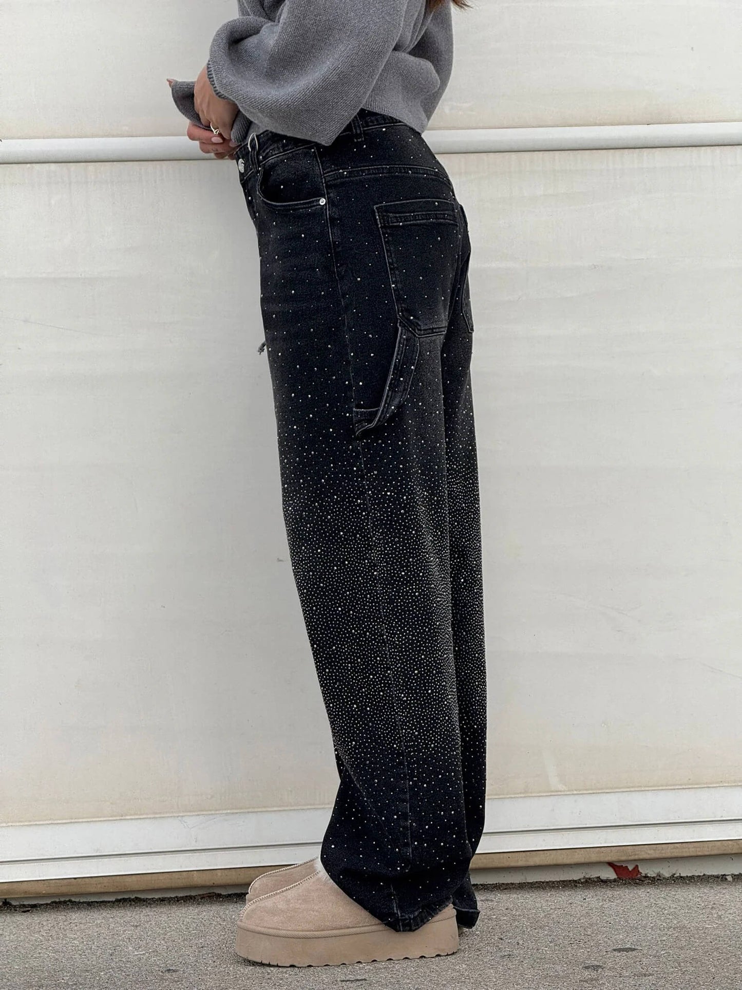 Women's Casual Jeans With Diamond Details