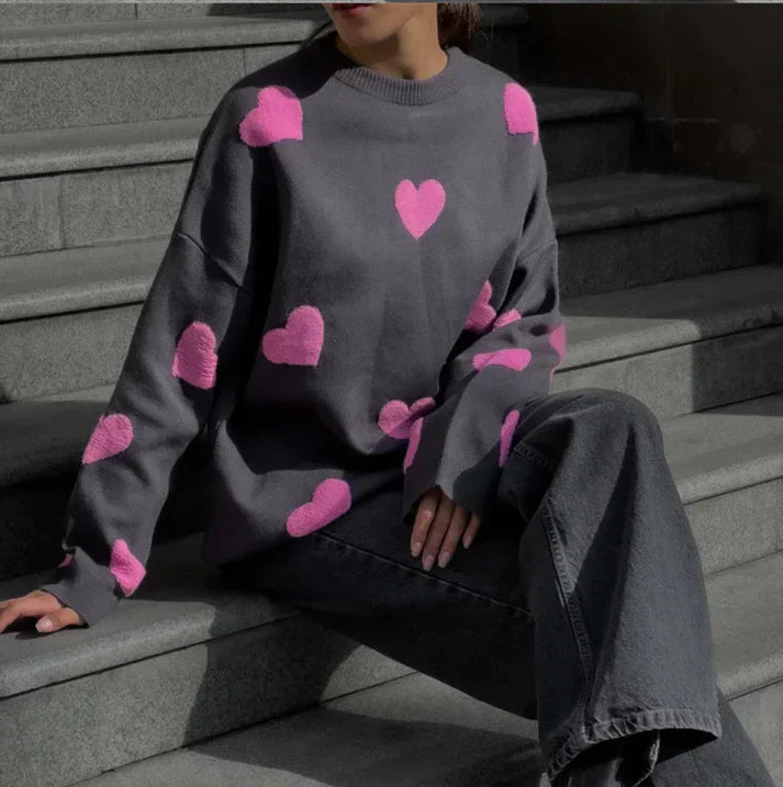 Women's Casual Knitted Sweater With Ribbed Design