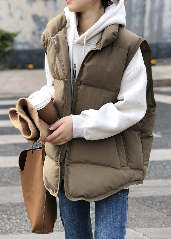 Women's Casual Puffer Cardigan with Standing Collar