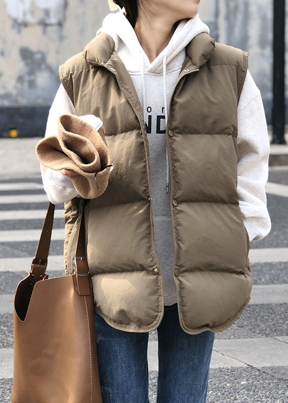 Women's Casual Puffer Cardigan with Standing Collar