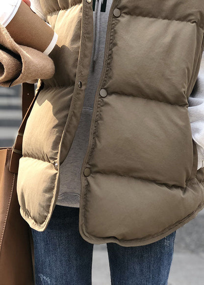 Women's Casual Puffer Cardigan with Standing Collar