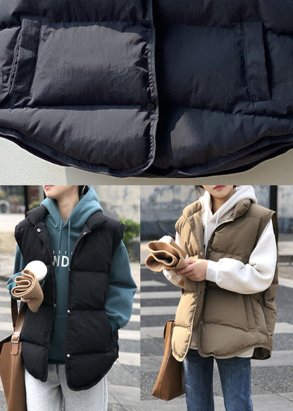 Women's Casual Puffer Cardigan with Standing Collar