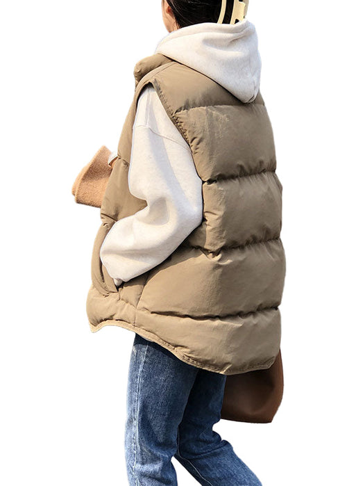 Women's Casual Puffer Cardigan with Standing Collar