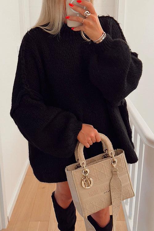 Women's Casual Pullover Sweater with Lowered Shoulder