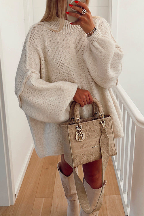 Women's Casual Pullover Sweater with Lowered Shoulder