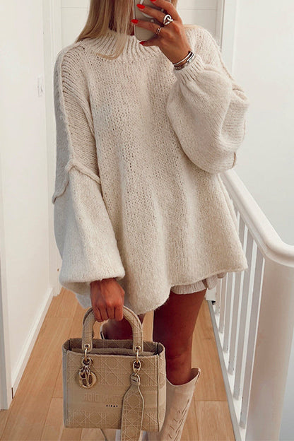 Women's Casual Pullover Sweater with Lowered Shoulder