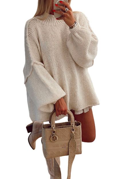 Women's Casual Pullover Sweater with Lowered Shoulder