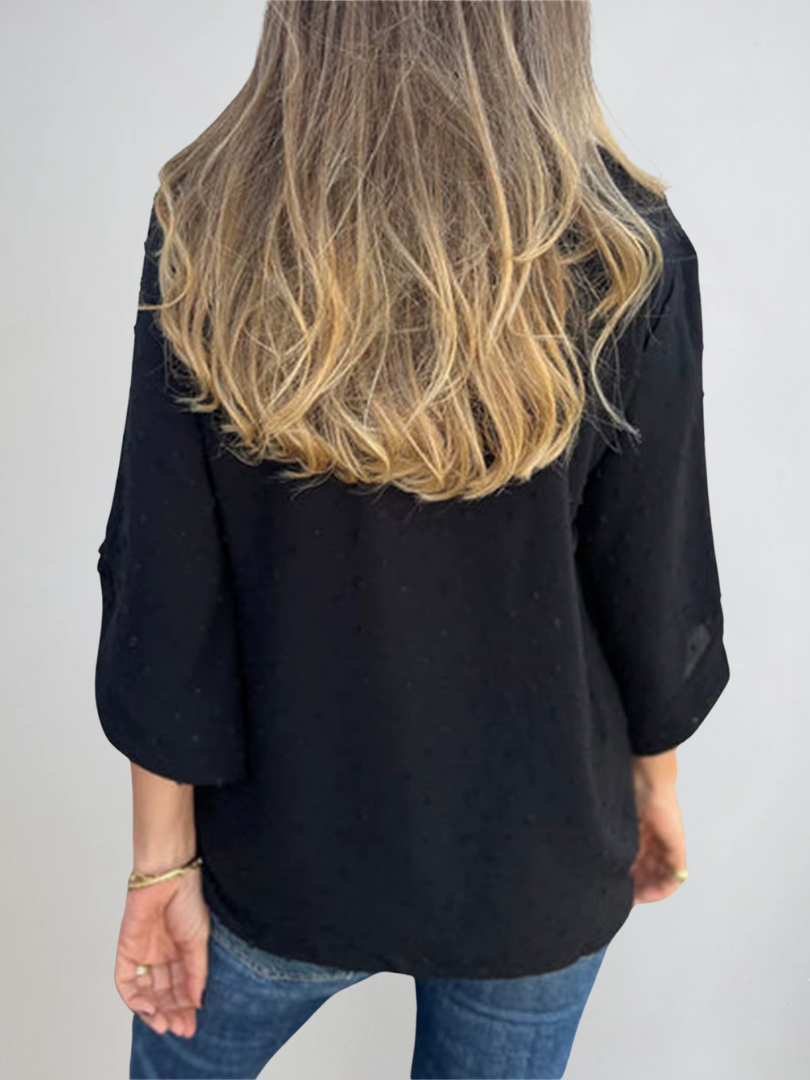 Women's Casual T-Shirt With Buttons and Texture