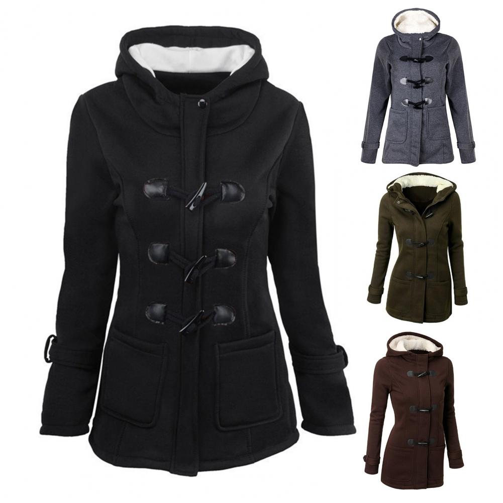 Women's Casual Winter Button Hoodie