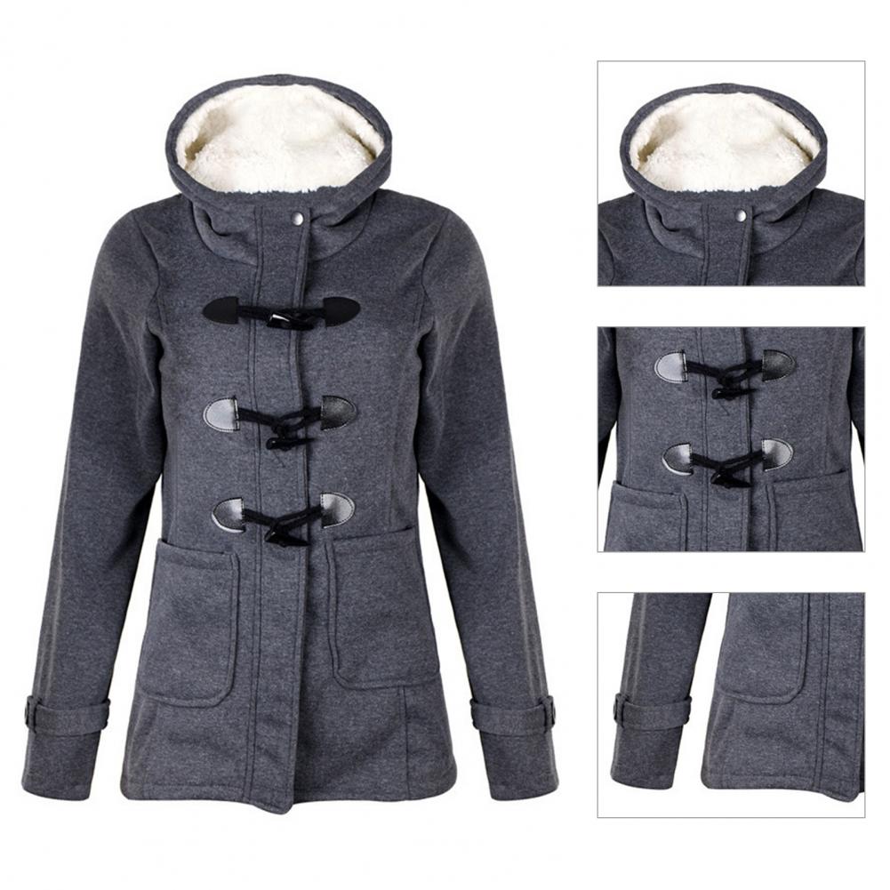 Women's Casual Winter Button Hoodie